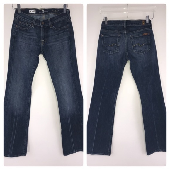 4302 7FAM 7 For All Mankind Boot Cut Jeans Size 24 - Picture 2 of 7